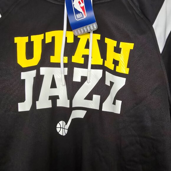 Utah Jazz Men's NBA Brand Pullover Polyester Hoodie Black Size XL NWT - Picture 2 of 7